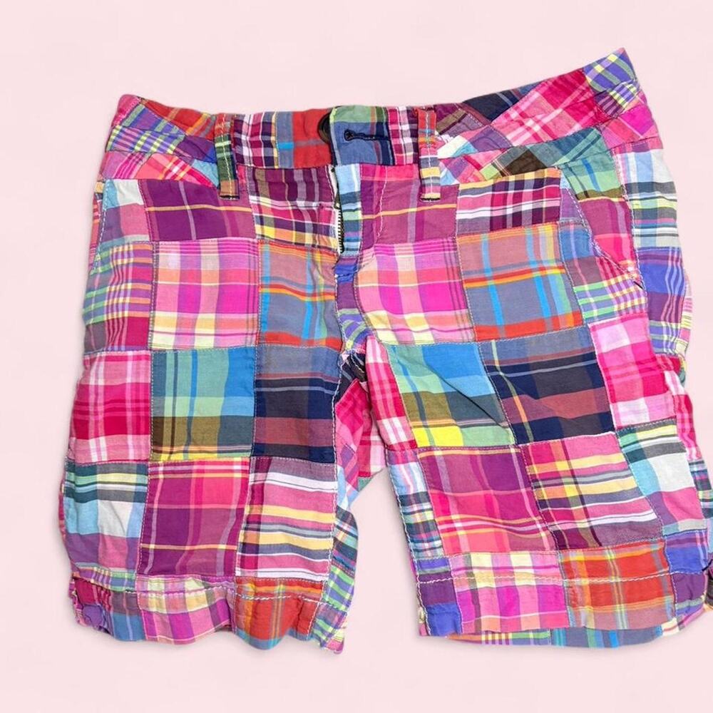 American Eagle Size 00 patchwork plaid shorts Preppy coastal granddaughter capri